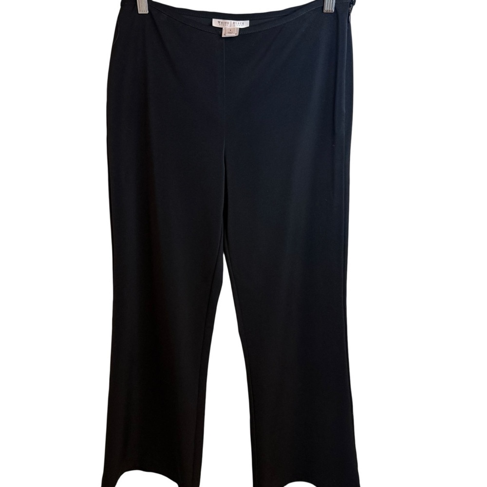 White House Black Market | Classic Black Wide Leg Pants with Side Zip | Sz 8